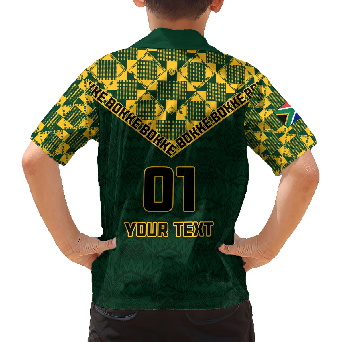 Custom South Africa Rugby Kid Hawaiian Shirt Go Bokke Champion 2023 World Cup - Wonder Print Shop