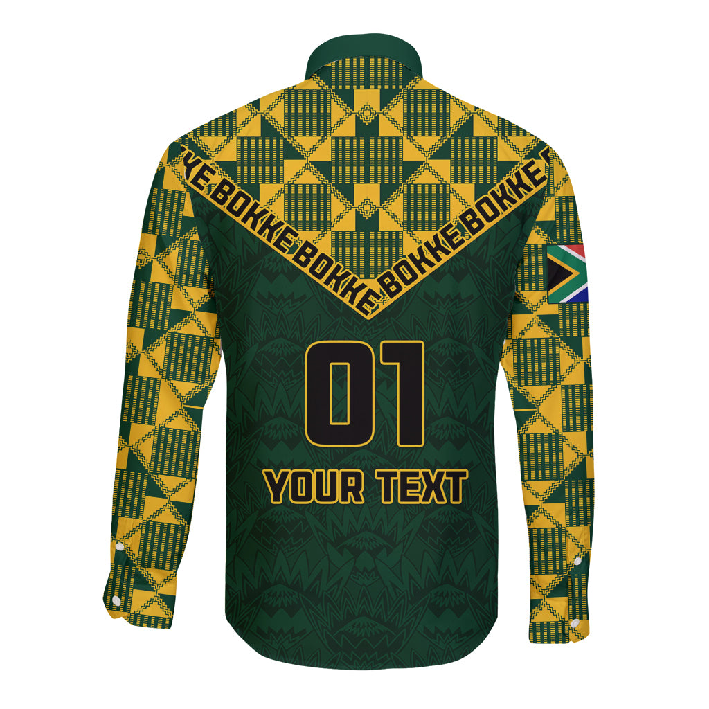 Custom South Africa Rugby Long Sleeve Button Shirt Go Bokke Champion 2023 World Cup - Wonder Print Shop