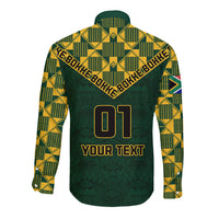 Custom South Africa Rugby Long Sleeve Button Shirt Go Bokke Champion 2023 World Cup - Wonder Print Shop