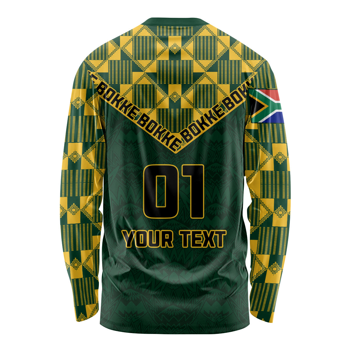 Custom South Africa Rugby Long Sleeve Shirt Go Bokke Champion 2023 World Cup - Wonder Print Shop