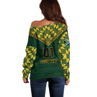 Custom South Africa Rugby Off Shoulder Sweater Go Bokke Champion 2023 World Cup - Wonder Print Shop