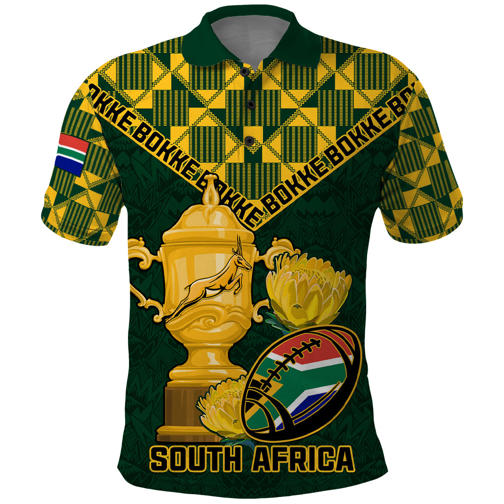 Custom South Africa Rugby Polo Shirt Go Bokke Champion 2023 World Cup - Wonder Print Shop