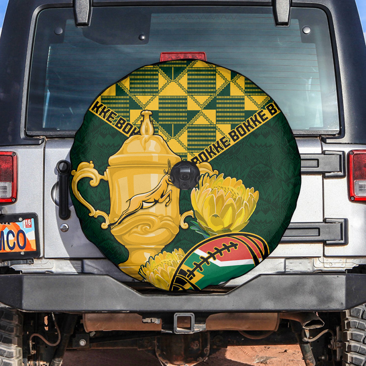 Custom South Africa Rugby Spare Tire Cover Go Bokke Champion 2023 World Cup - Wonder Print Shop