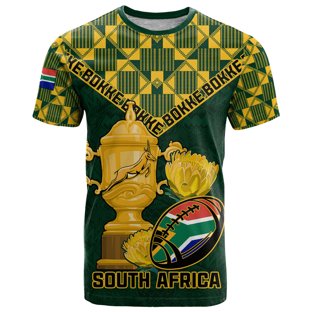 Custom South Africa Rugby T Shirt Go Bokke Champion 2023 World Cup - Wonder Print Shop