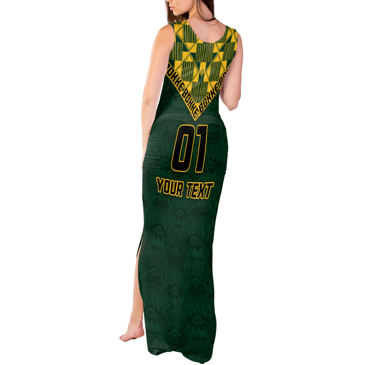 Custom South Africa Rugby Tank Maxi Dress Go Bokke Champion 2023 World Cup - Wonder Print Shop