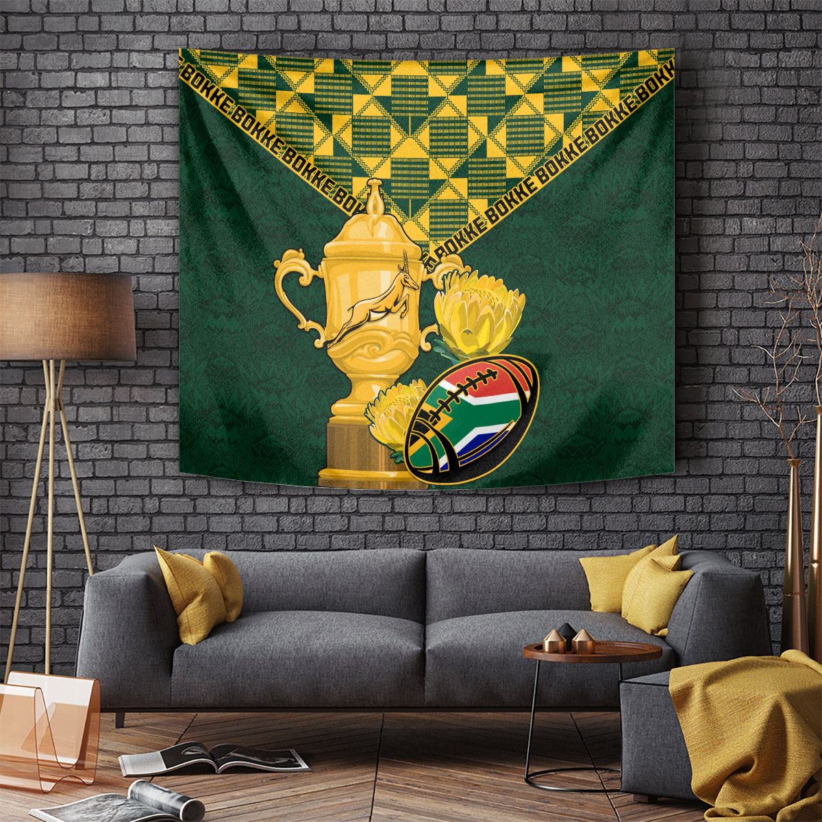 Custom South Africa Rugby Tapestry Go Bokke Champion 2023 World Cup - Wonder Print Shop