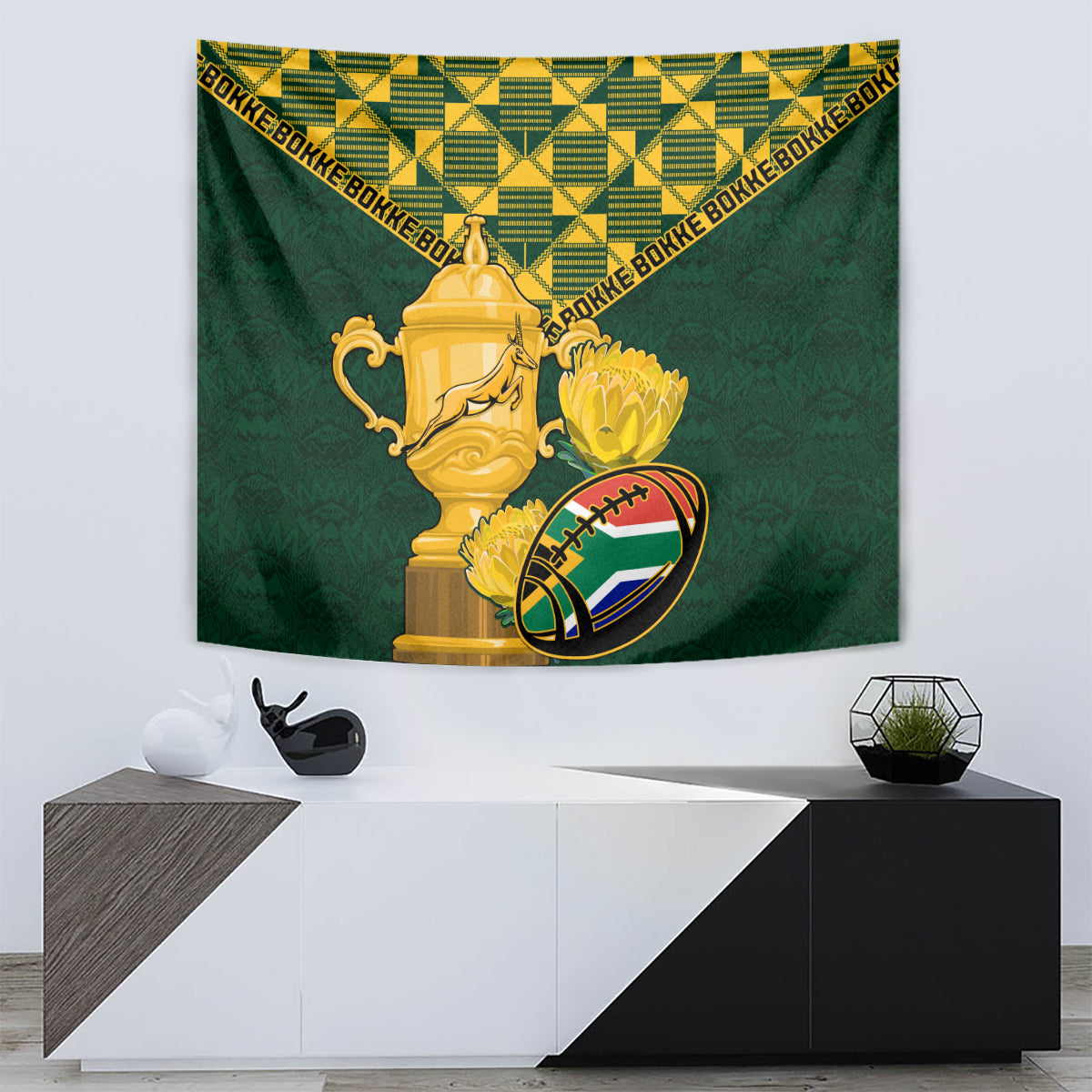 Custom South Africa Rugby Tapestry Go Bokke Champion 2023 World Cup - Wonder Print Shop