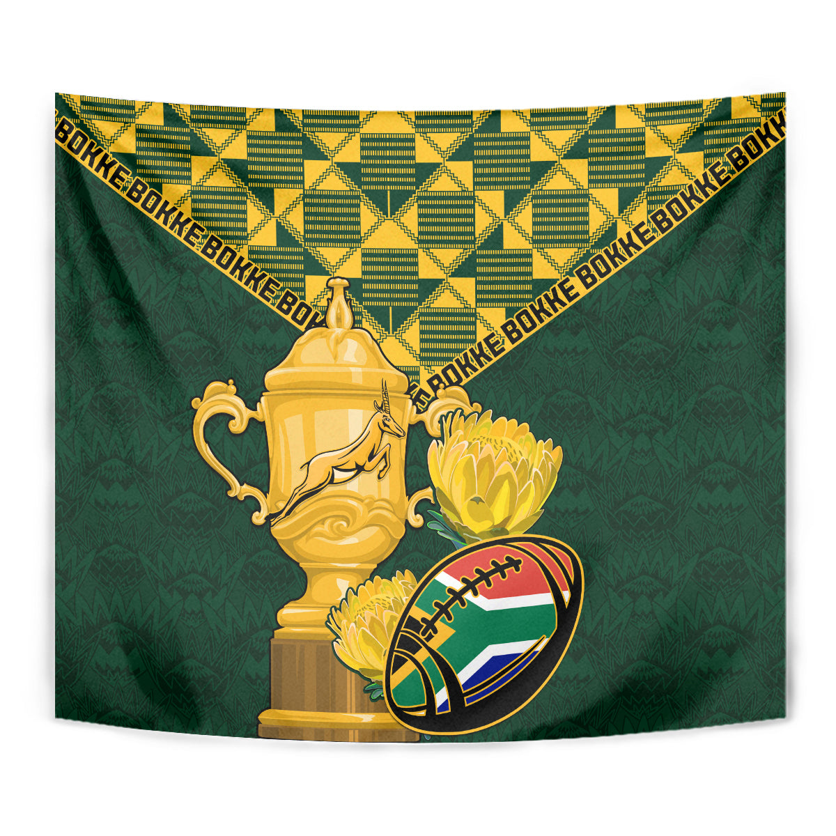 Custom South Africa Rugby Tapestry Go Bokke Champion 2023 World Cup - Wonder Print Shop