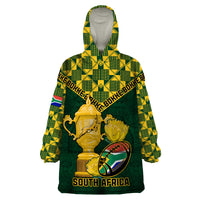 Custom South Africa Rugby Wearable Blanket Hoodie Go Bokke Champion 2023 World Cup - Wonder Print Shop