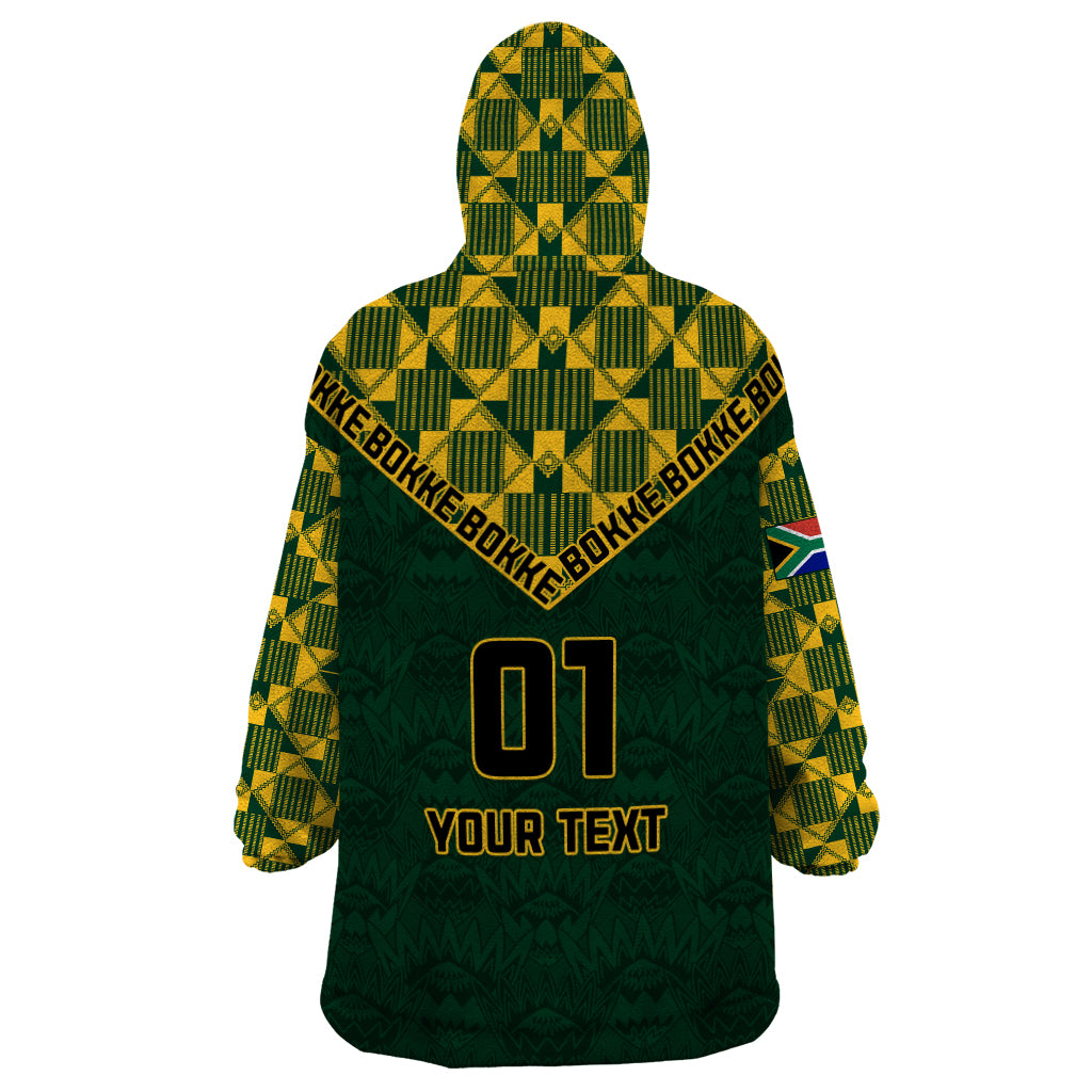 Custom South Africa Rugby Wearable Blanket Hoodie Go Bokke Champion 2023 World Cup - Wonder Print Shop