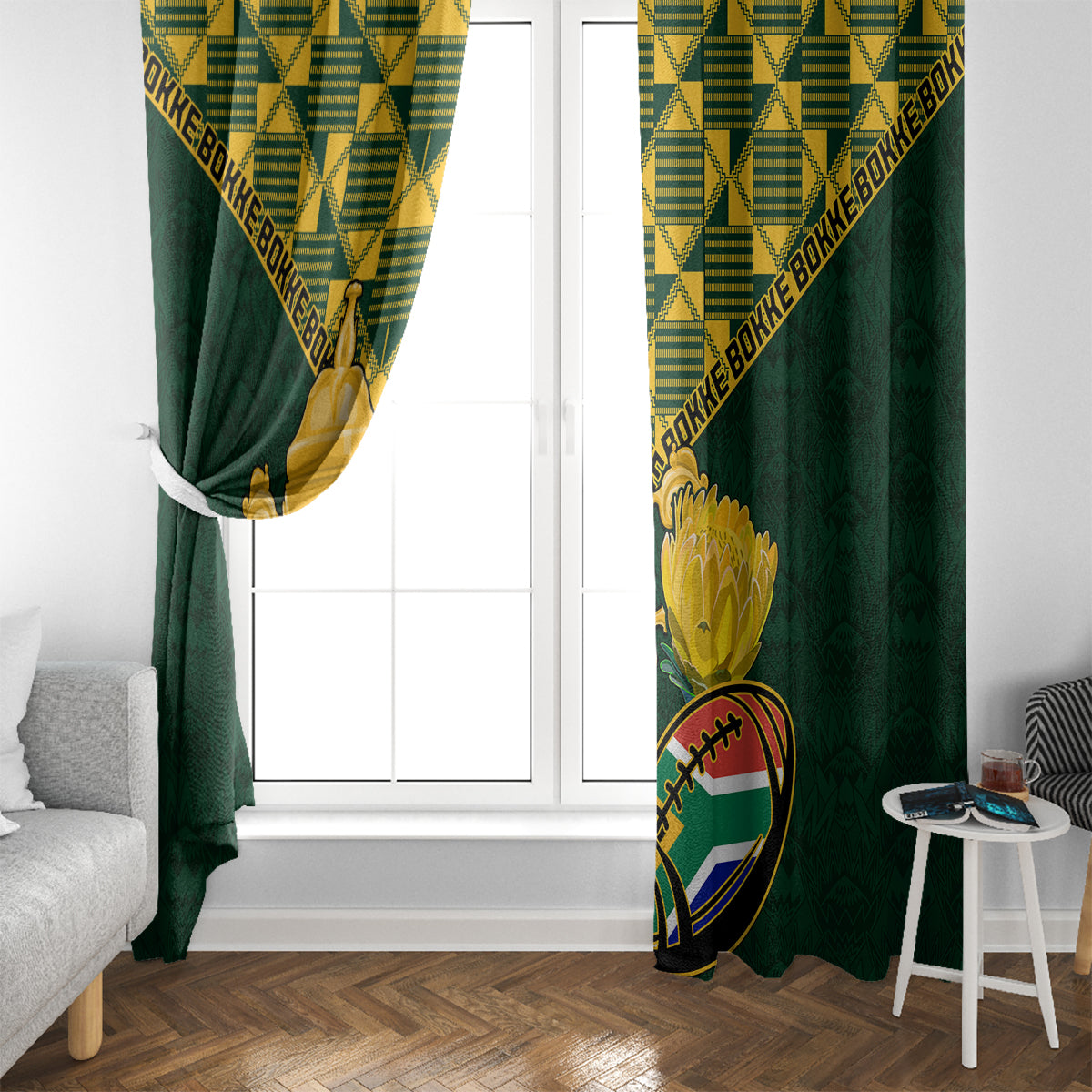 Custom South Africa Rugby Window Curtain Go Bokke Champion 2023 World Cup - Wonder Print Shop