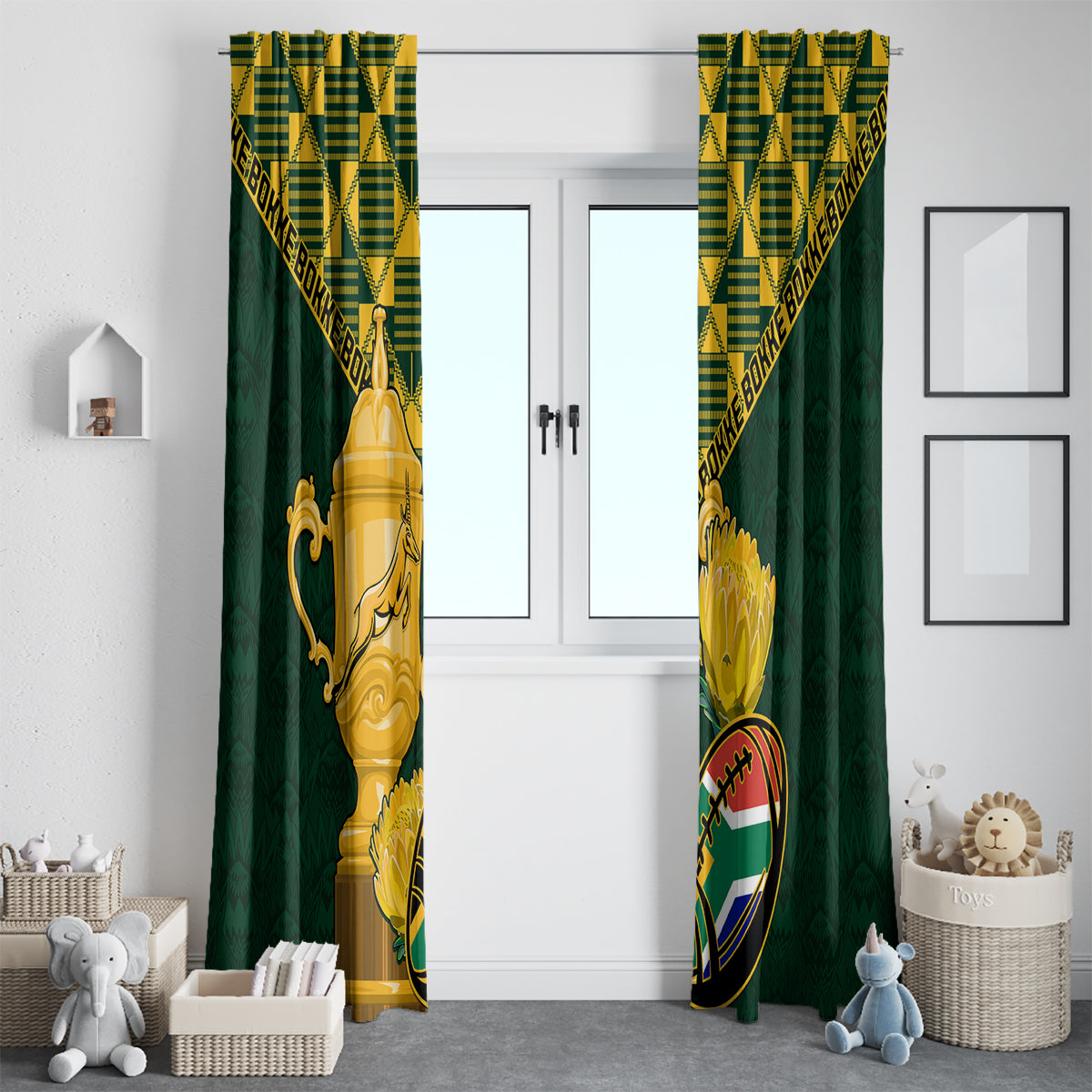 Custom South Africa Rugby Window Curtain Go Bokke Champion 2023 World Cup - Wonder Print Shop