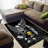 Custom New Zealand Silver Fern Rugby Area Rug Aotearoa Champion 2023 World Cup - Wonder Print Shop