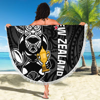 Custom New Zealand Silver Fern Rugby Beach Blanket Aotearoa Champion 2023 World Cup - Wonder Print Shop