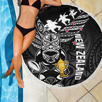Custom New Zealand Silver Fern Rugby Beach Blanket Aotearoa Champion 2023 World Cup - Wonder Print Shop