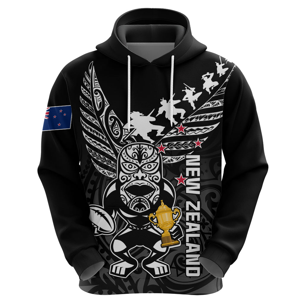 Custom New Zealand Silver Fern Rugby Hoodie Aotearoa Champion 2023 World Cup - Wonder Print Shop