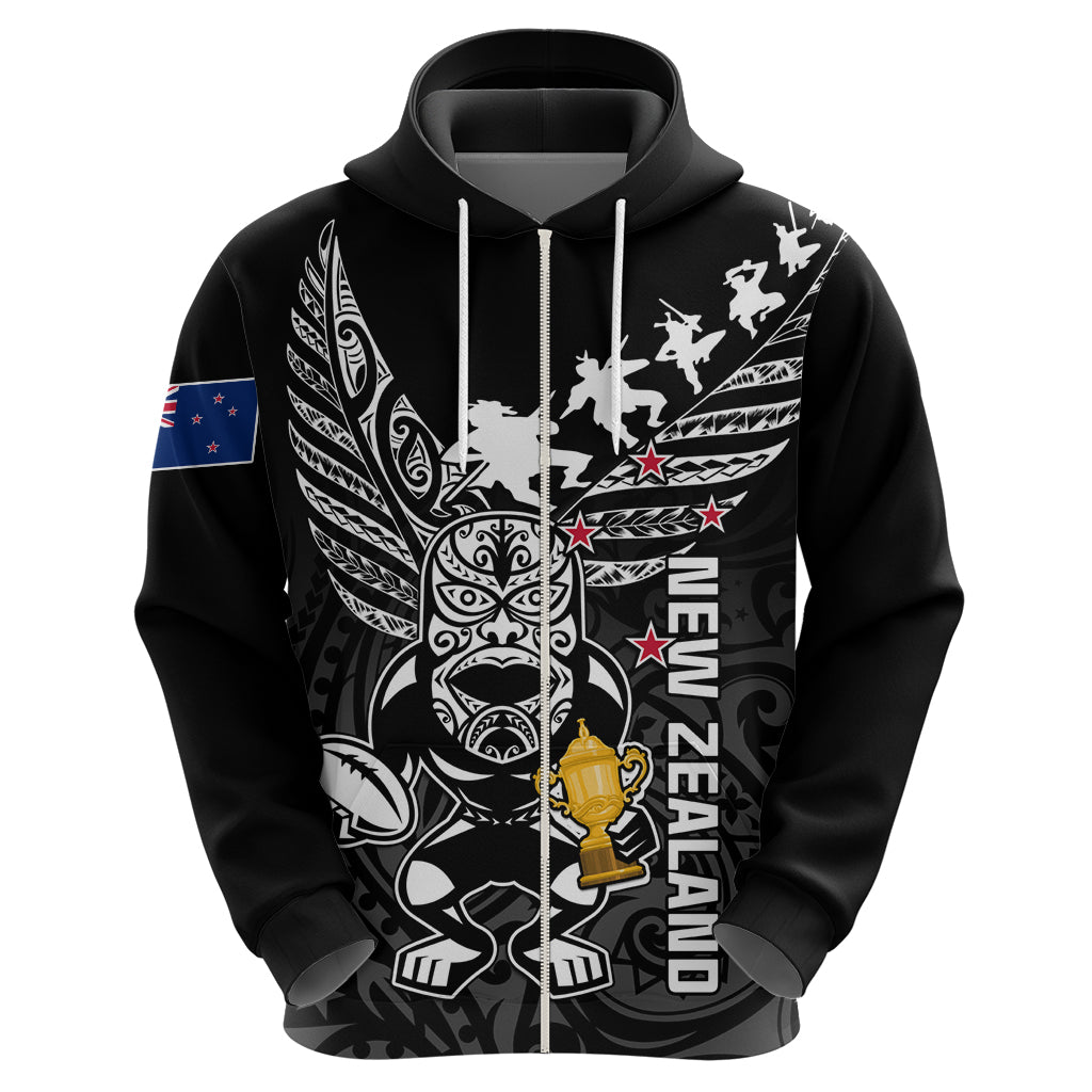 Custom New Zealand Silver Fern Rugby Hoodie Aotearoa Champion 2023 World Cup - Wonder Print Shop