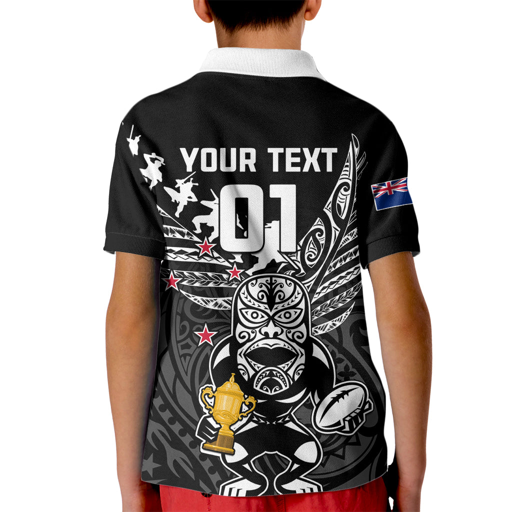 Custom New Zealand Silver Fern Rugby Kid Polo Shirt Aotearoa Champion 2023 World Cup - Wonder Print Shop