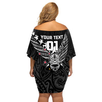 Custom New Zealand Silver Fern Rugby Off Shoulder Short Dress Aotearoa Champion 2023 World Cup - Wonder Print Shop