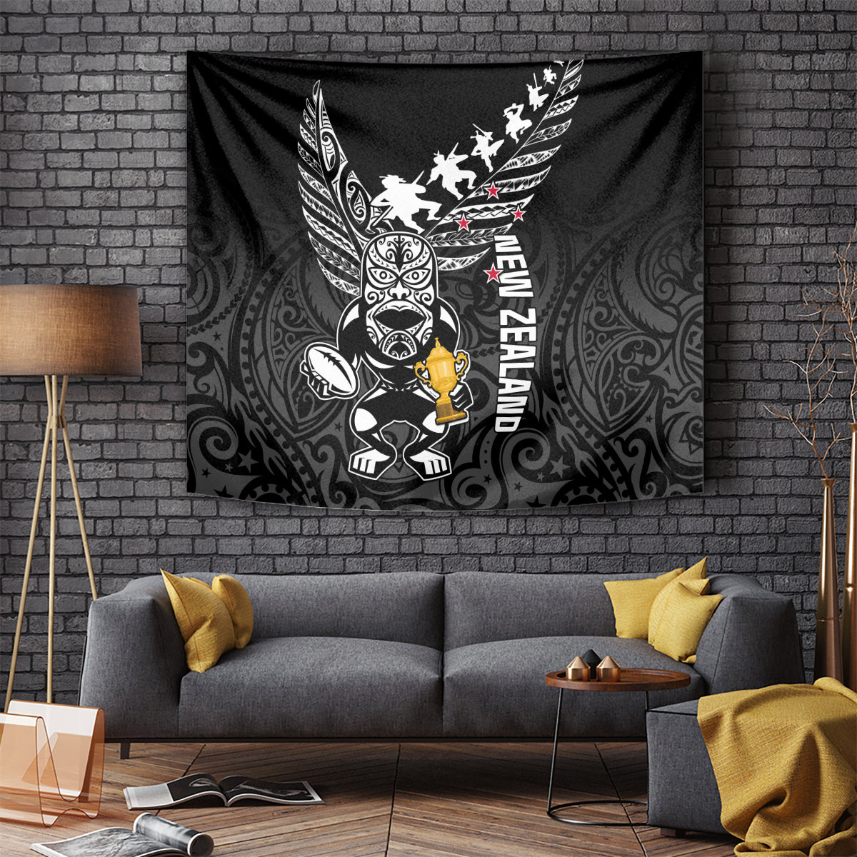 Custom New Zealand Silver Fern Rugby Tapestry Aotearoa Champion 2023 World Cup - Wonder Print Shop