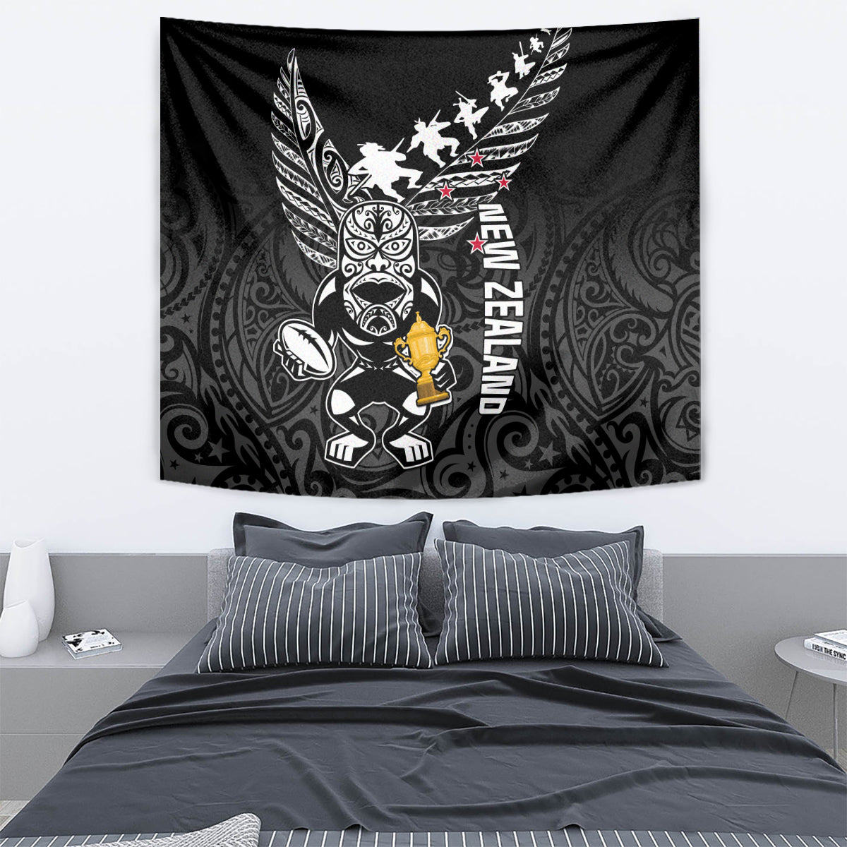 Custom New Zealand Silver Fern Rugby Tapestry Aotearoa Champion 2023 World Cup - Wonder Print Shop
