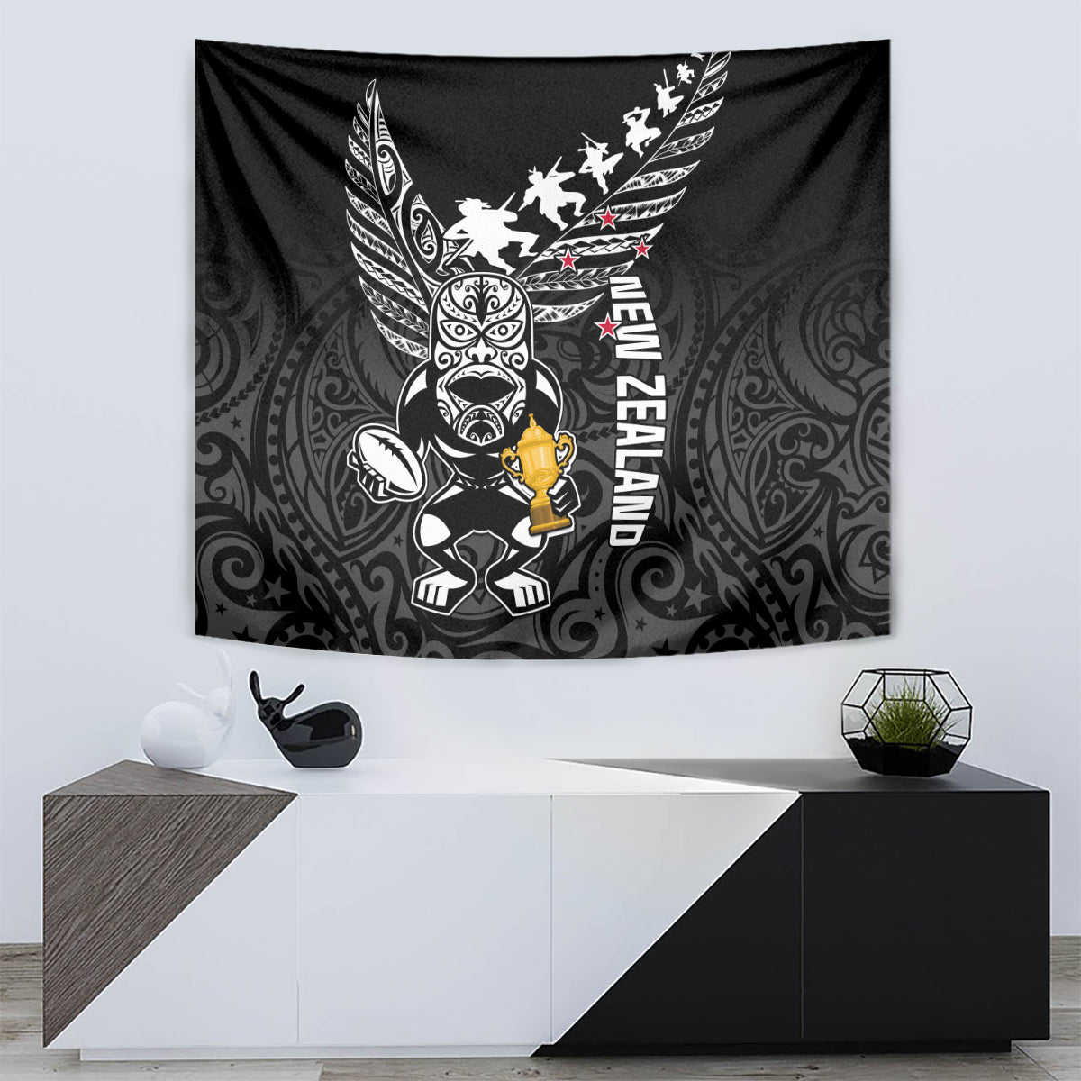 Custom New Zealand Silver Fern Rugby Tapestry Aotearoa Champion 2023 World Cup - Wonder Print Shop