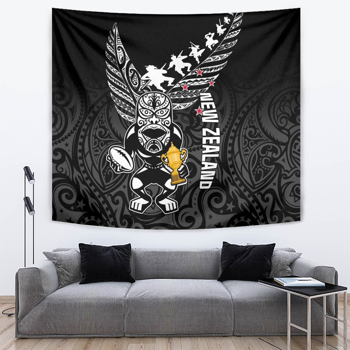 Custom New Zealand Silver Fern Rugby Tapestry Aotearoa Champion 2023 World Cup - Wonder Print Shop