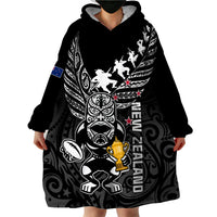 Custom New Zealand Silver Fern Rugby Wearable Blanket Hoodie Aotearoa Champion 2023 World Cup - Wonder Print Shop