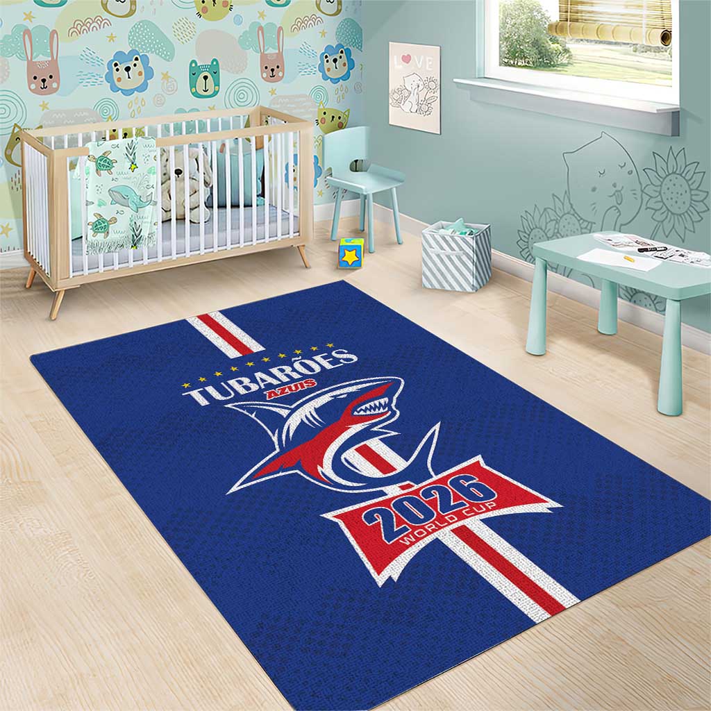 Cape Verde 2026 Football Area Rug Blue Sharks WC Debut - Wonder Print Shop