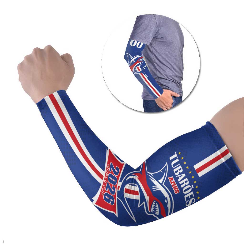 Custom Cape Verde 2026 Football Arm Sleeves Blue Sharks WC Debut - Wonder Print Shop