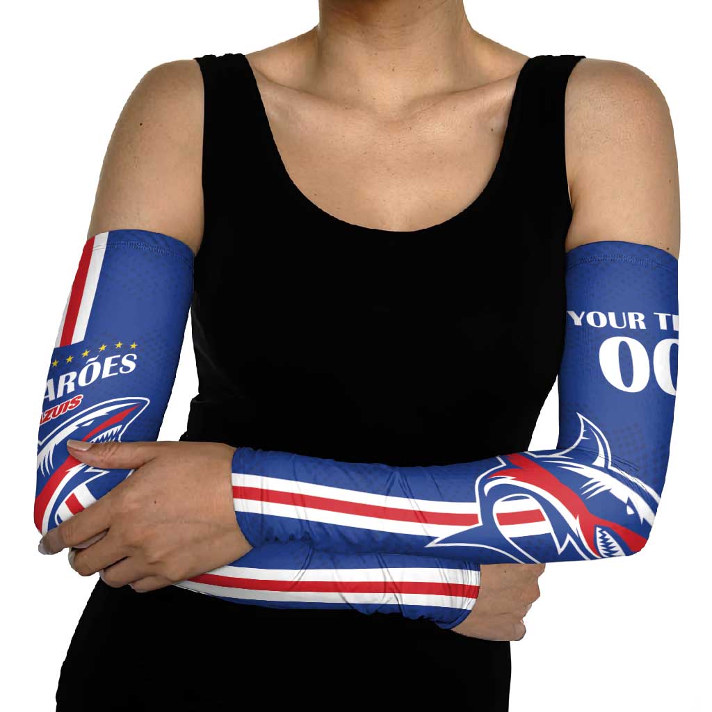 Custom Cape Verde 2026 Football Arm Sleeves Blue Sharks WC Debut - Wonder Print Shop