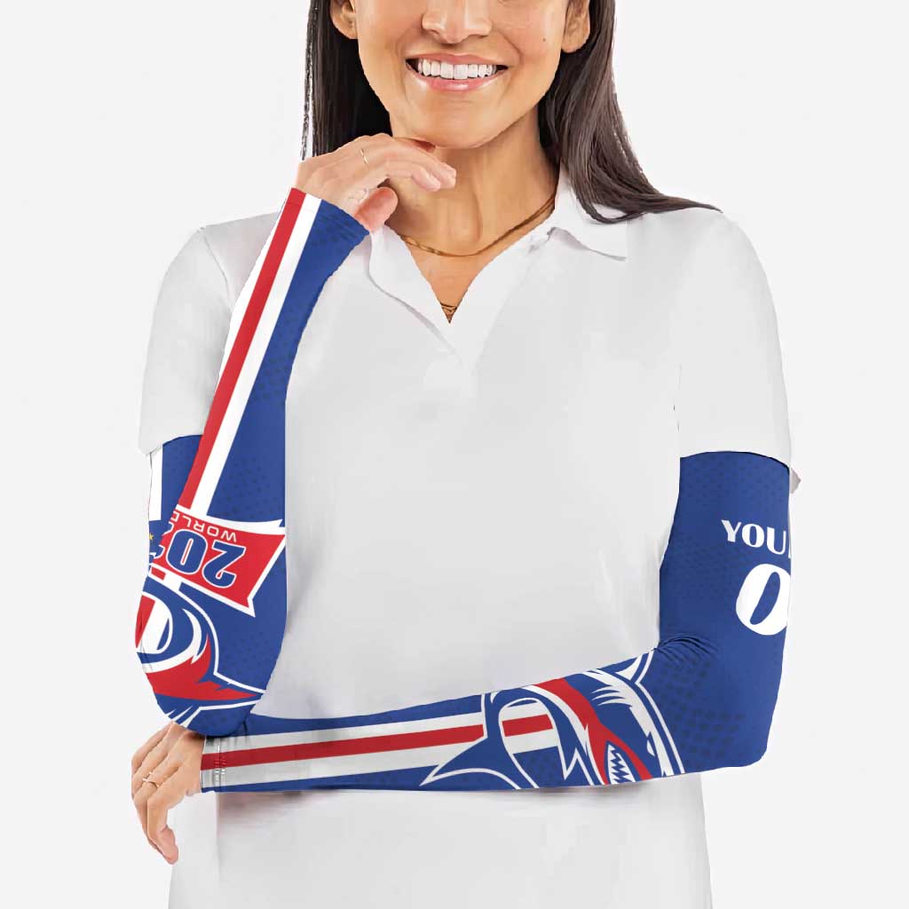 Custom Cape Verde 2026 Football Arm Sleeves Blue Sharks WC Debut - Wonder Print Shop