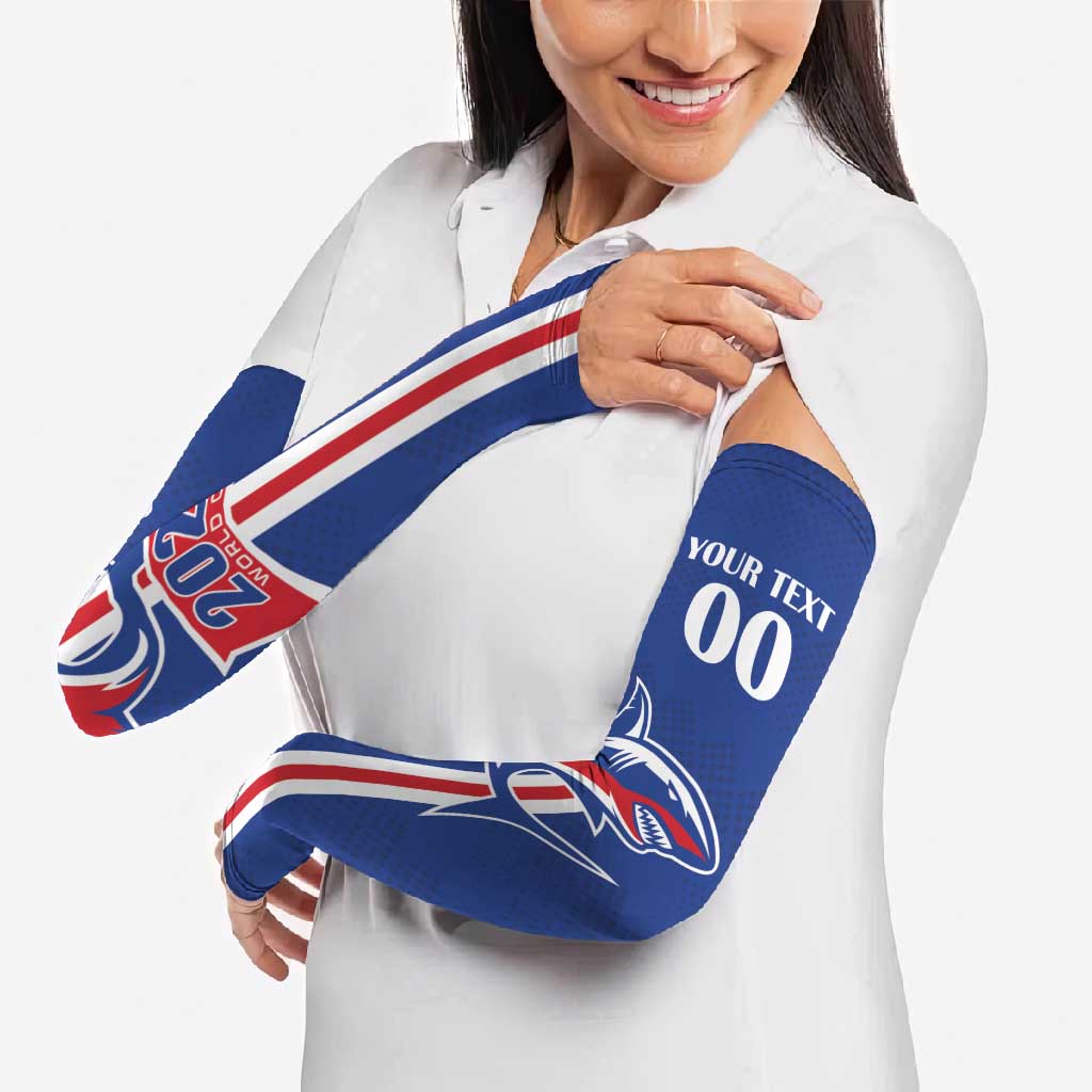Custom Cape Verde 2026 Football Arm Sleeves Blue Sharks WC Debut - Wonder Print Shop