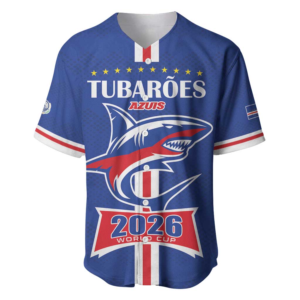 Custom Cape Verde 2026 Football Baseball Jersey Blue Sharks WC Debut - Wonder Print Shop