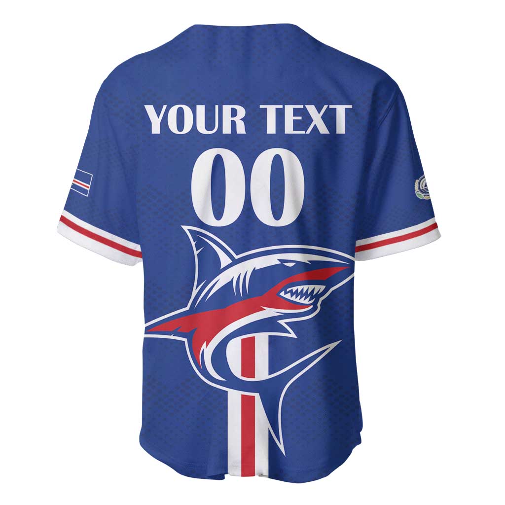 Custom Cape Verde 2026 Football Baseball Jersey Blue Sharks WC Debut - Wonder Print Shop