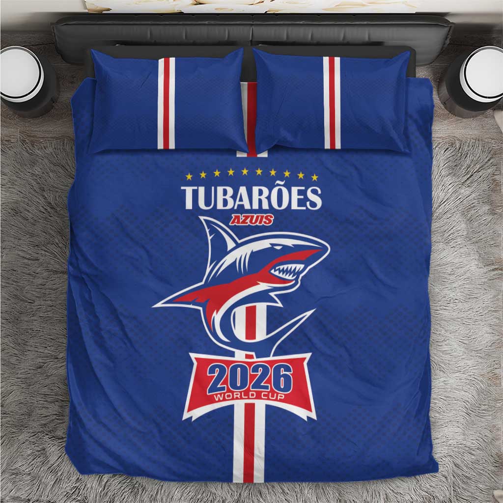 Cape Verde 2026 Football Bedding Set Blue Sharks WC Debut - Wonder Print Shop