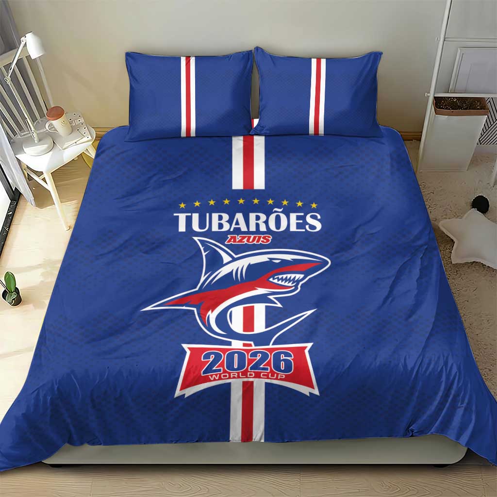 Cape Verde 2026 Football Bedding Set Blue Sharks WC Debut - Wonder Print Shop