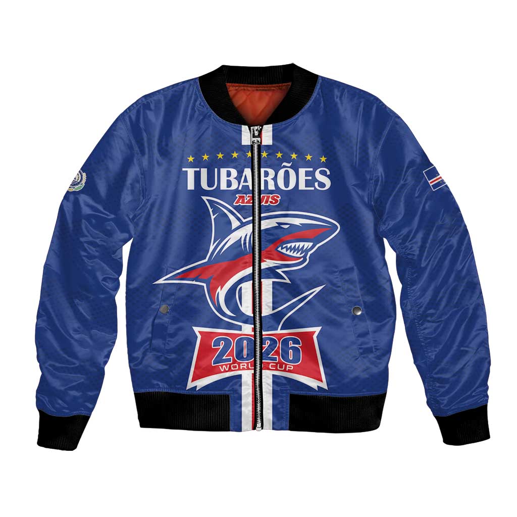 Custom Cape Verde 2026 Football Bomber Jacket Blue Sharks WC Debut - Wonder Print Shop