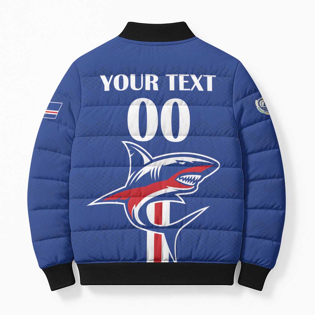 Custom Cape Verde 2026 Football Bomber Puffer Jacket Blue Sharks WC Debut - Wonder Print Shop