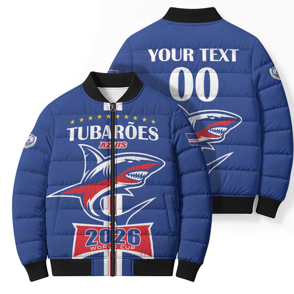 Custom Cape Verde 2026 Football Bomber Puffer Jacket Blue Sharks WC Debut - Wonder Print Shop