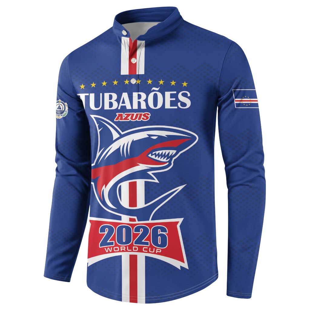 Custom Cape Verde 2026 Football Button Sweatshirt Blue Sharks WC Debut - Wonder Print Shop