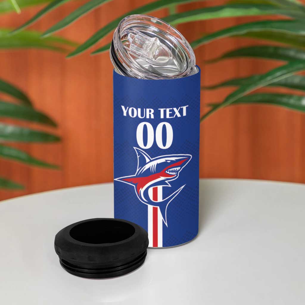 Custom Cape Verde 2026 Football 4 in 1 Can Cooler Tumbler Blue Sharks WC Debut - Wonder Print Shop