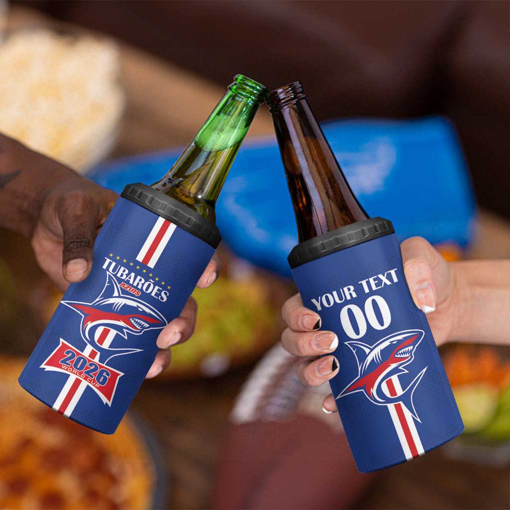 Custom Cape Verde 2026 Football 4 in 1 Can Cooler Tumbler Blue Sharks WC Debut - Wonder Print Shop