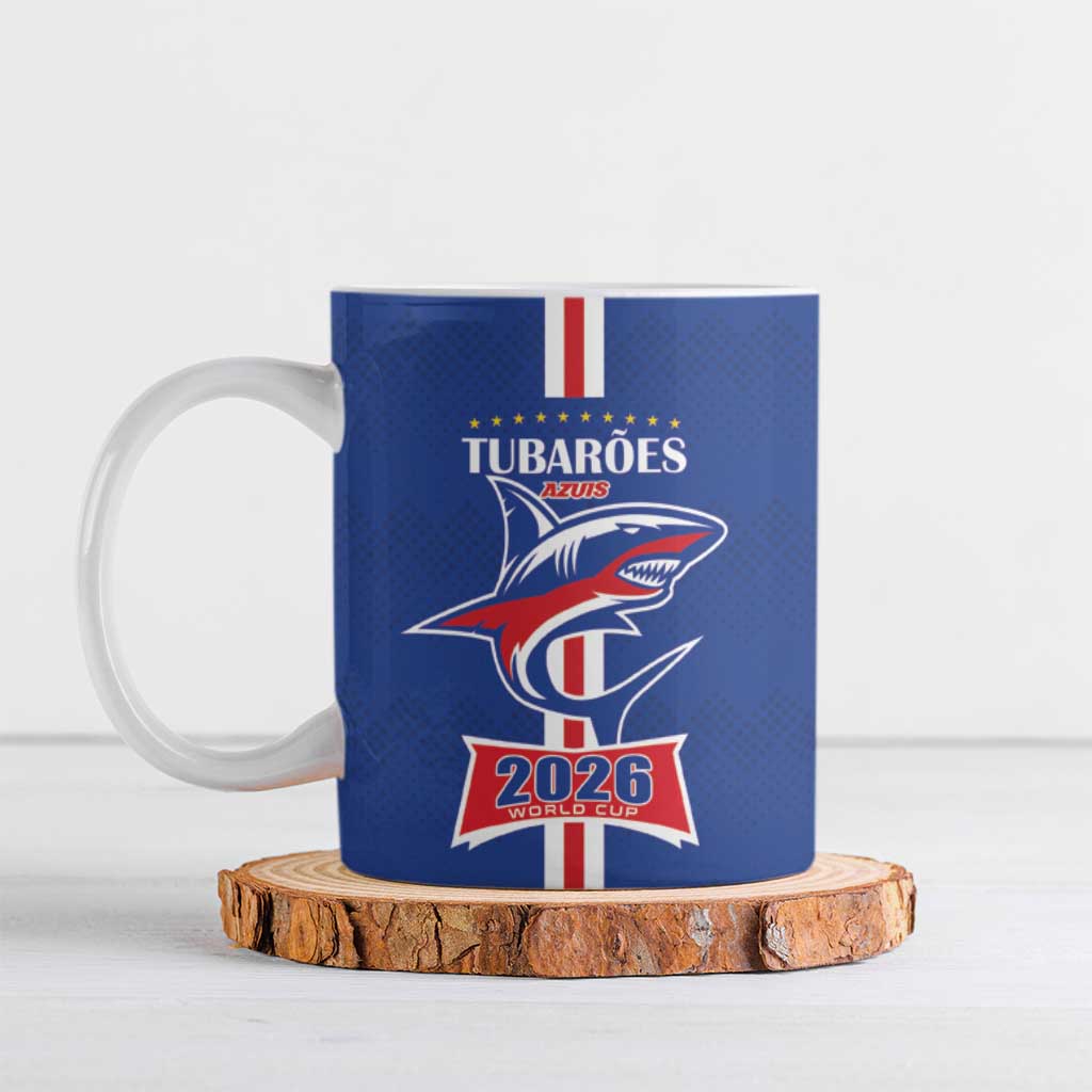 Custom Cape Verde 2026 Football Ceramic Mug Blue Sharks WC Debut - Wonder Print Shop