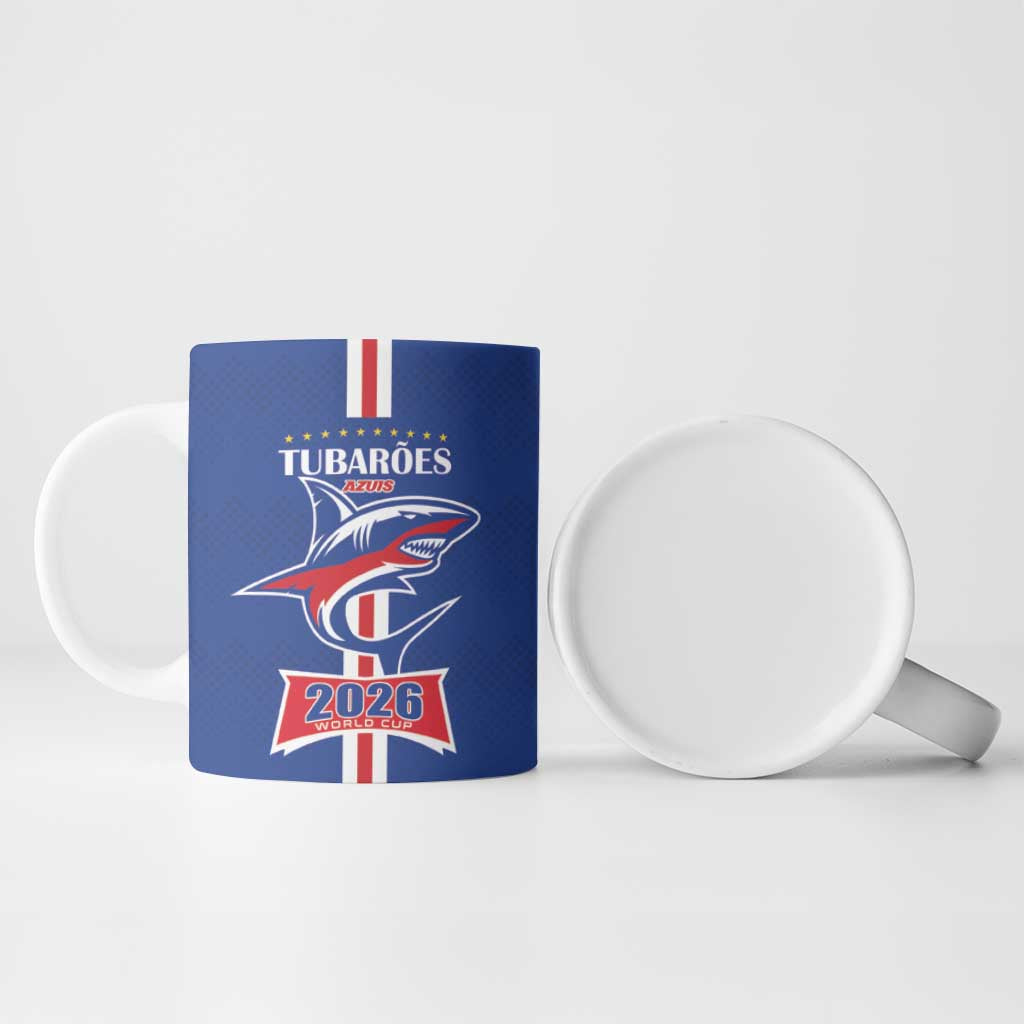 Custom Cape Verde 2026 Football Ceramic Mug Blue Sharks WC Debut - Wonder Print Shop