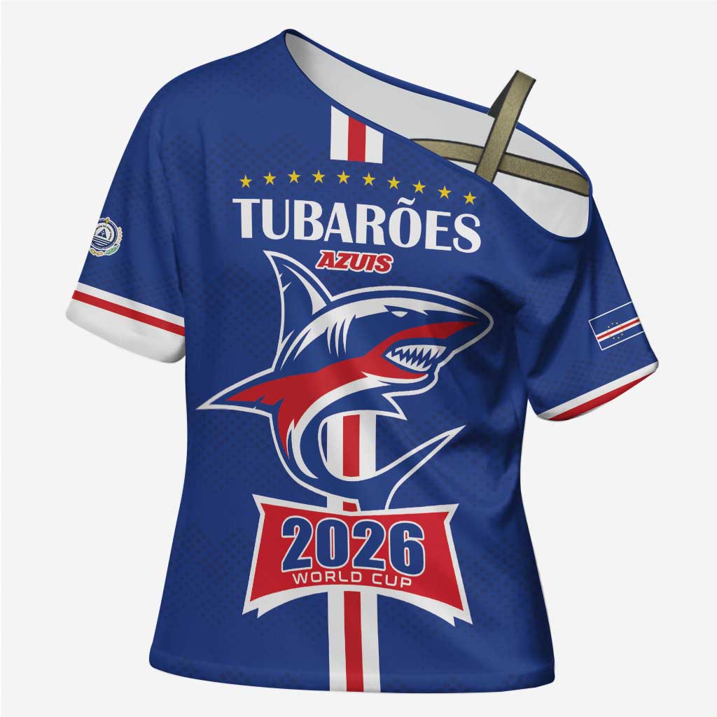 Custom Cape Verde 2026 Football Cross Shoulder Shirt Blue Sharks WC Debut - Wonder Print Shop