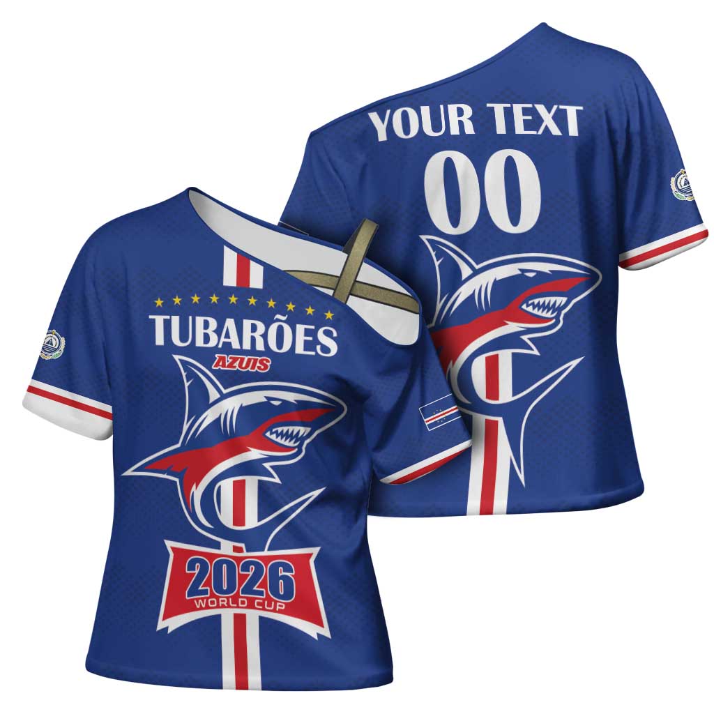 Custom Cape Verde 2026 Football Cross Shoulder Shirt Blue Sharks WC Debut - Wonder Print Shop