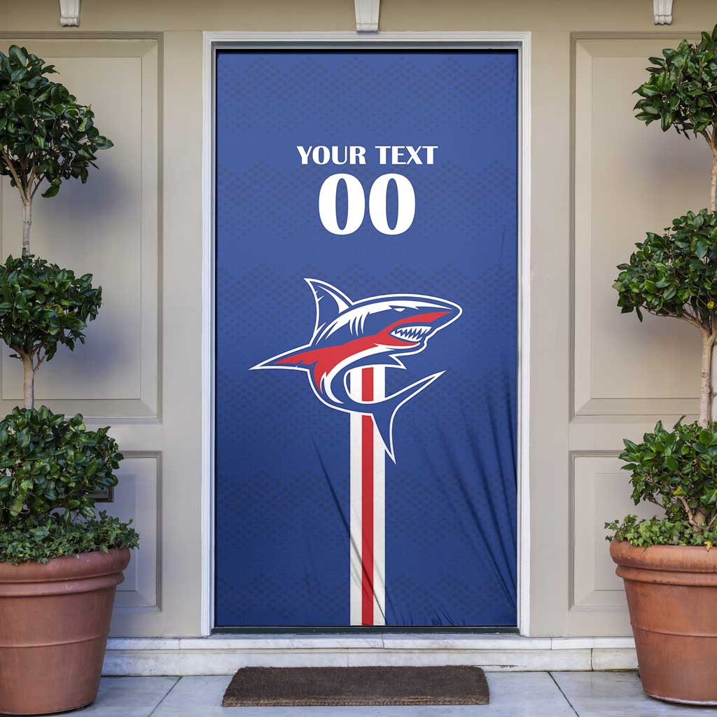 Custom Cape Verde 2026 Football Door Cover Blue Sharks WC Debut - Wonder Print Shop