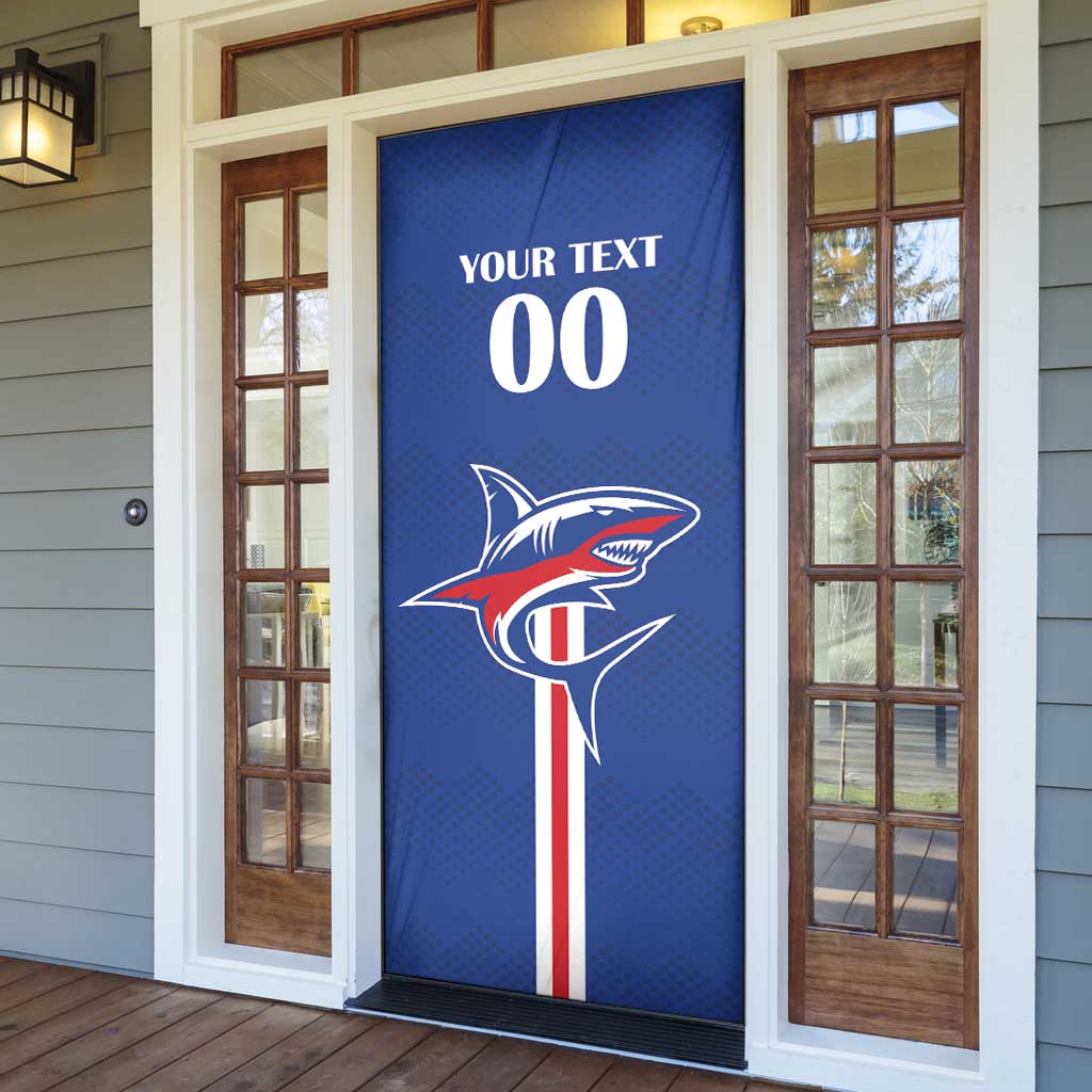 Custom Cape Verde 2026 Football Door Cover Blue Sharks WC Debut - Wonder Print Shop