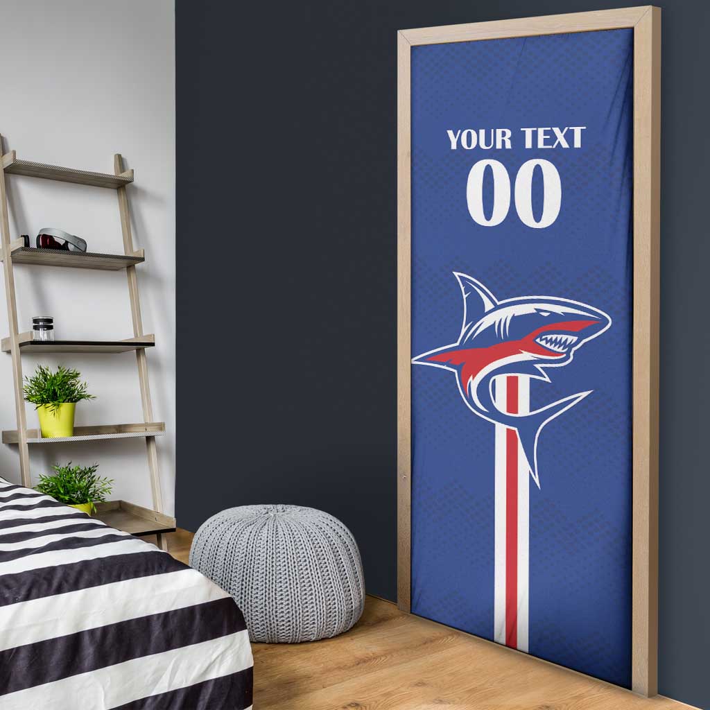 Custom Cape Verde 2026 Football Door Cover Blue Sharks WC Debut - Wonder Print Shop